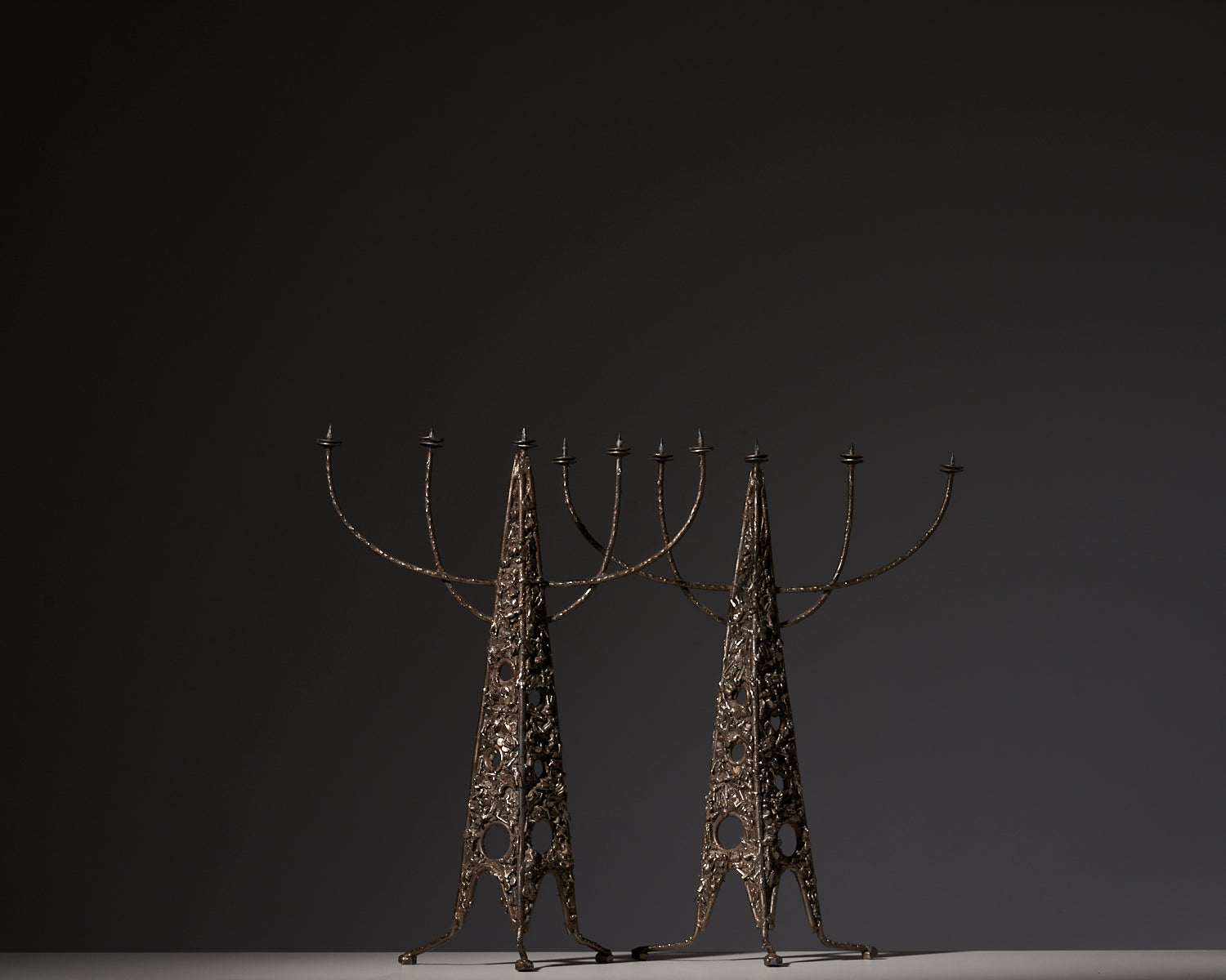 Pair of Brutalist Candleholders by J. Bielski