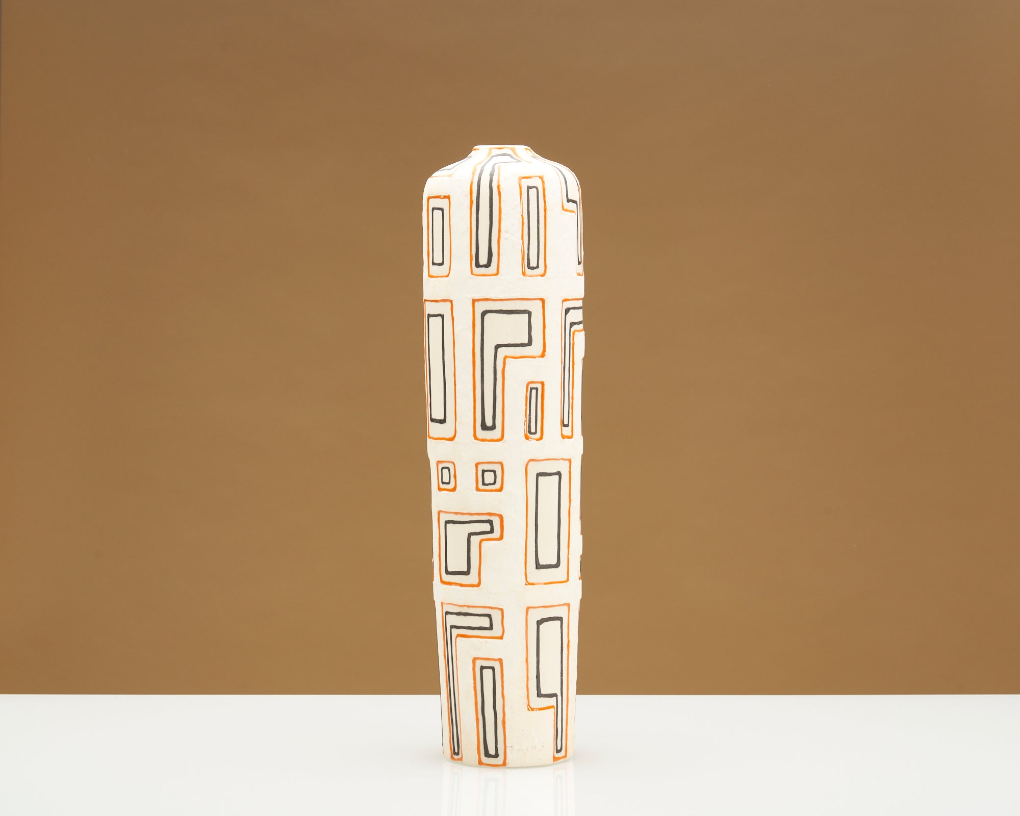 Tall Decorated Ceramic Vase
