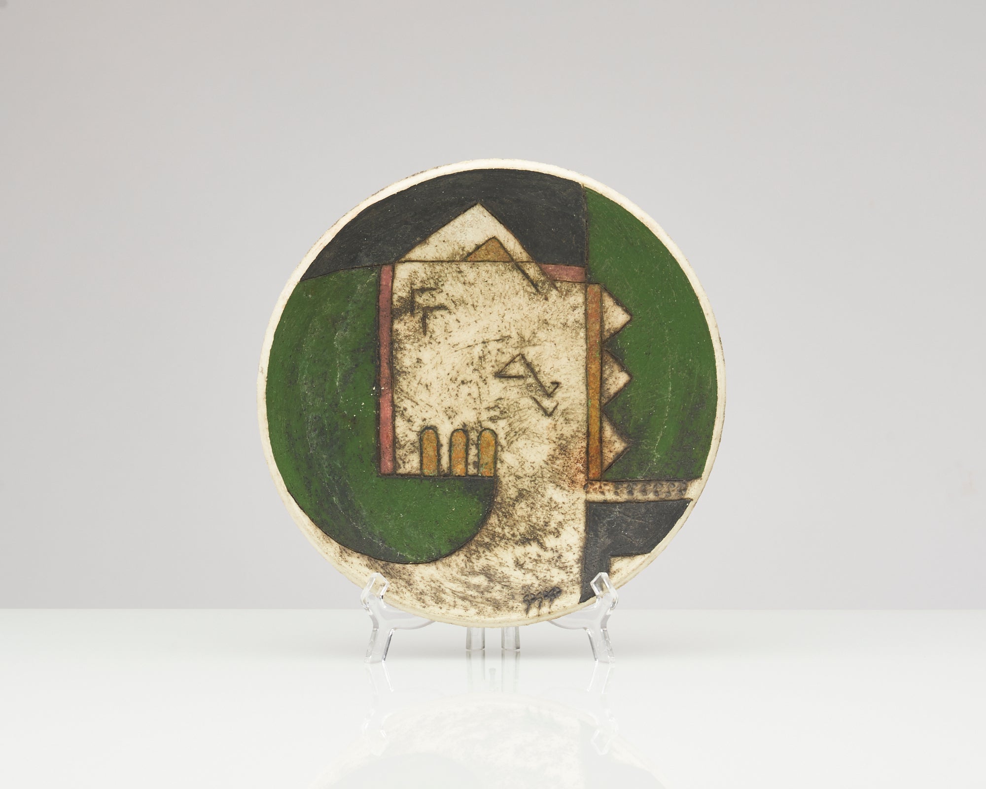 Abstract Ceramic Plate by Helga Mader