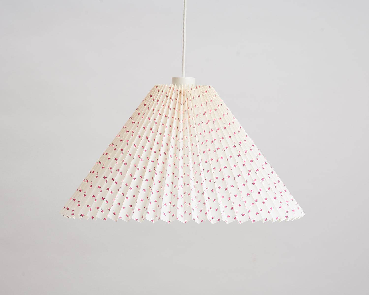Danish Paper Pendant - White With Red Leaf Pattern