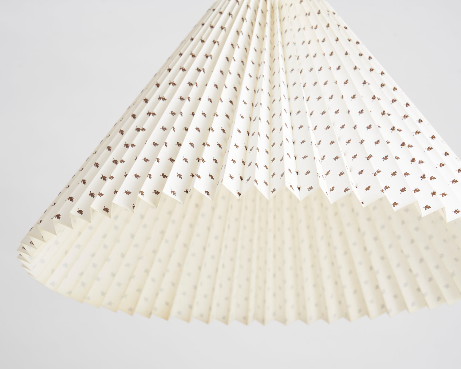 Danish Paper Pendant - White With Brown Leaf Pattern
