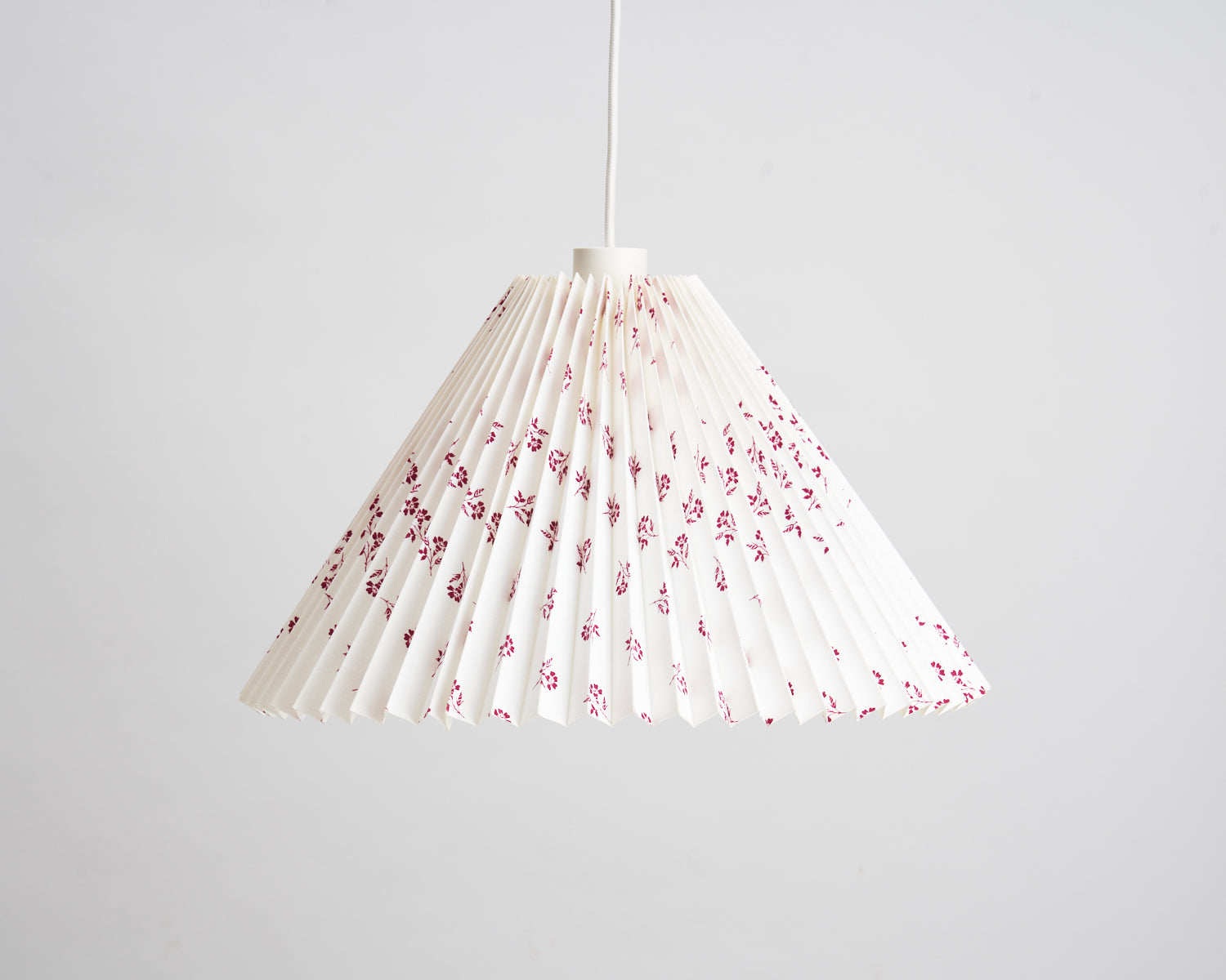 Danish Paper Pendant - White With Red Floral Pattern