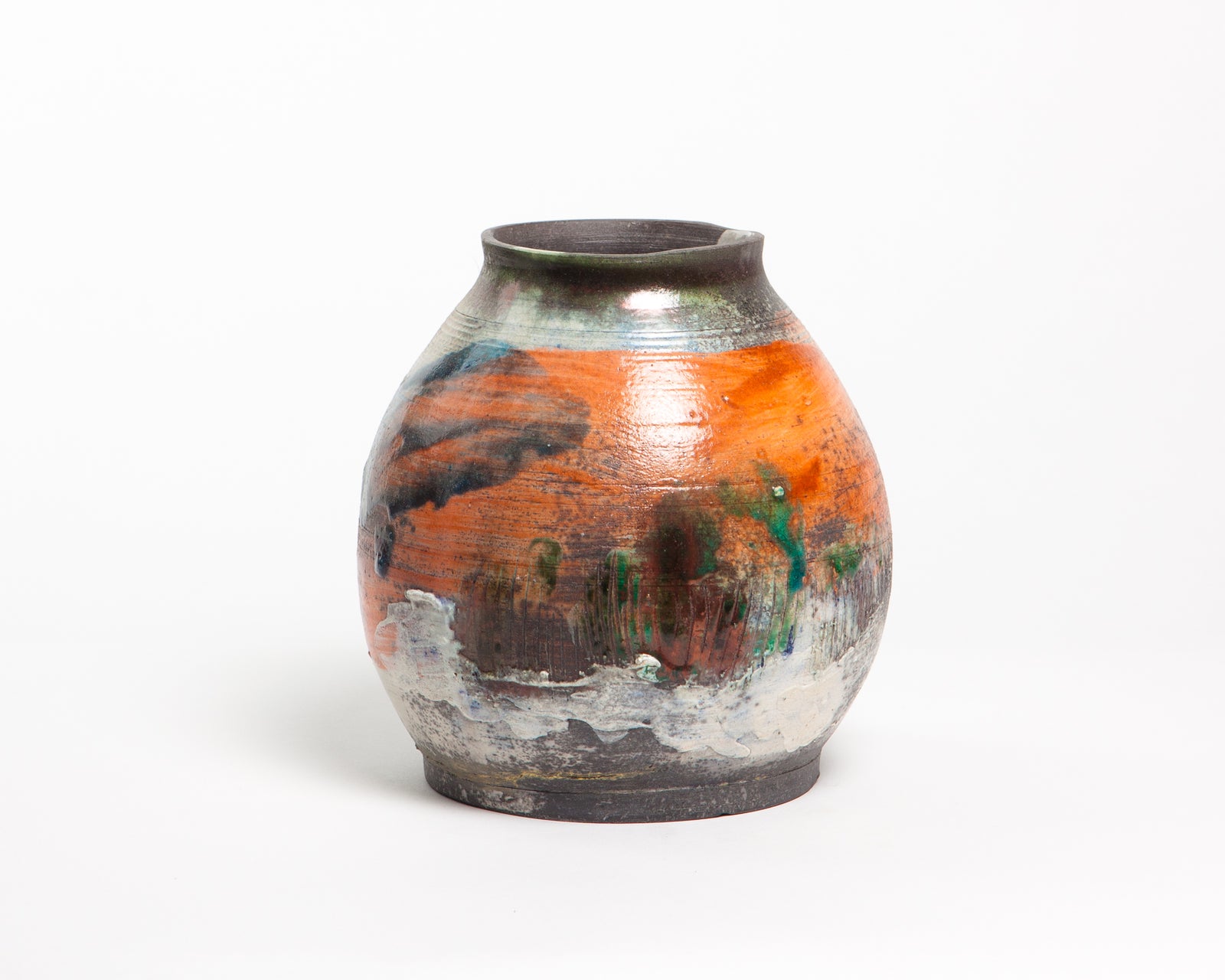 Thrown Raku Pot