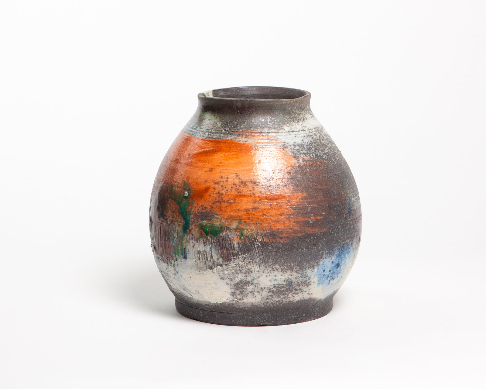 Thrown Raku Pot