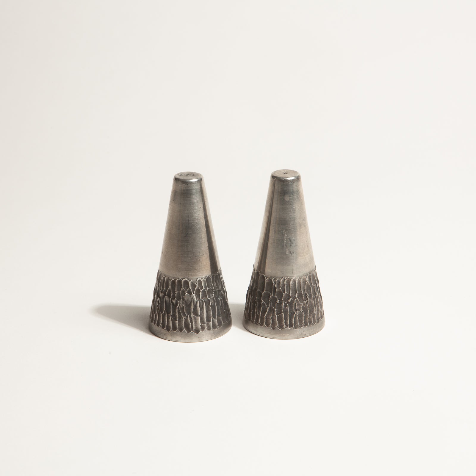 Pair of Danish Pewter Salt and Pepper Shakers