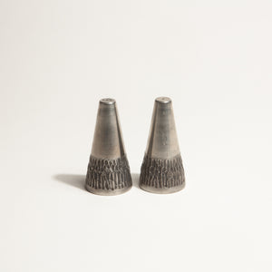 Pair of Danish Pewter Salt and Pepper Shakers