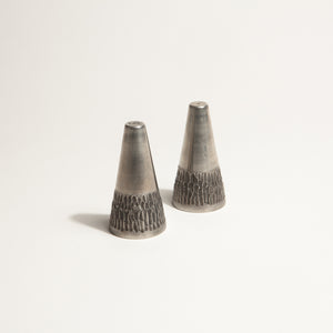 Pair of Danish Pewter Salt and Pepper Shakers
