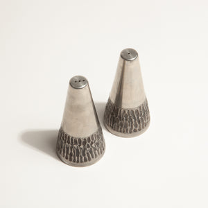 Pair of Danish Pewter Salt and Pepper Shakers
