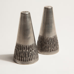 Pair of Danish Pewter Salt and Pepper Shakers