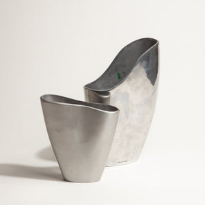Pair of Aluminum Vases
