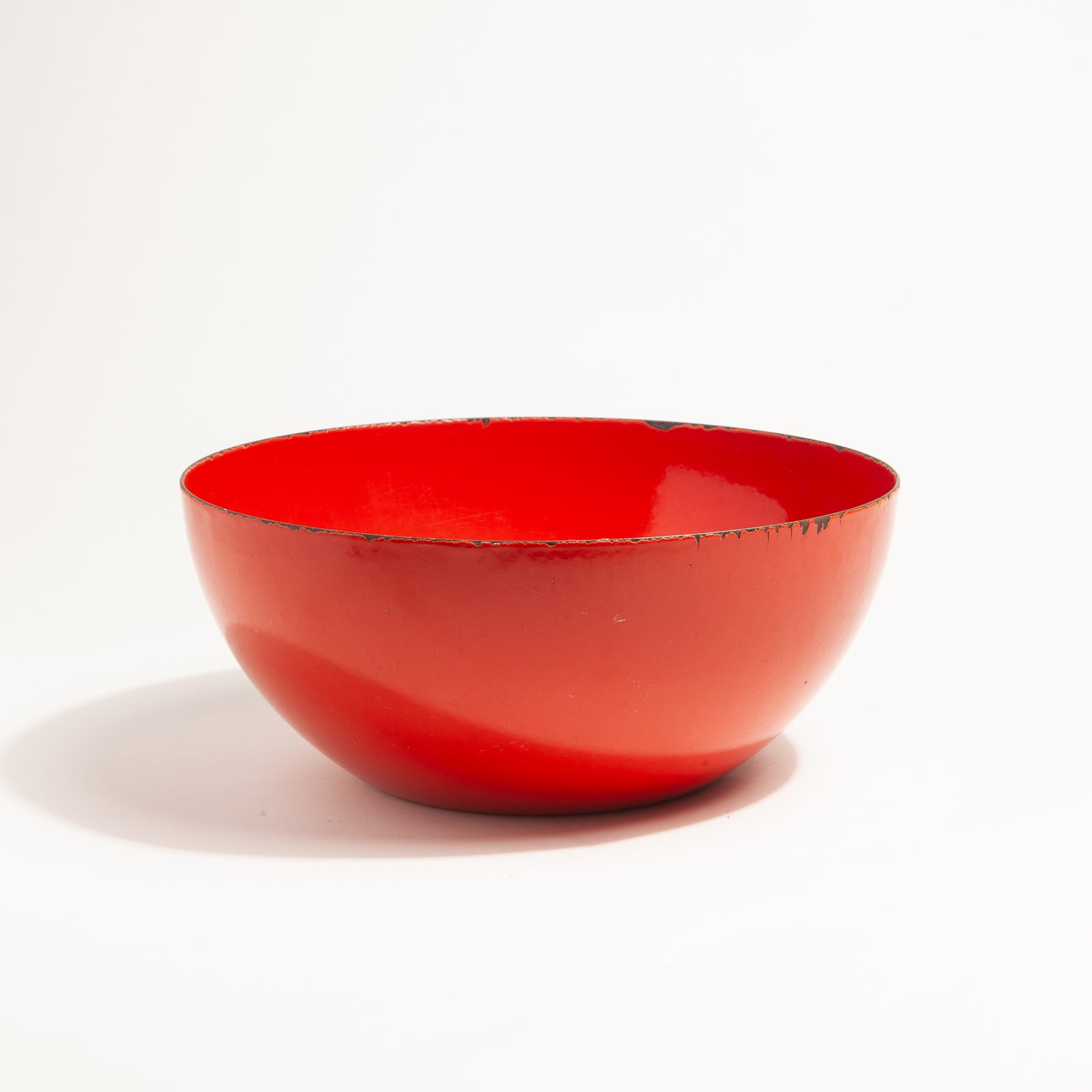 Vintage Red Enamel Mixing Bowl