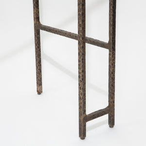 Hammered Bronze and Glass Console Table