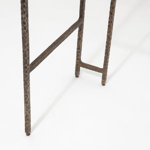 Hammered Bronze and Glass Console Table