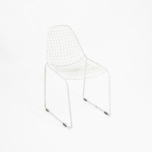 Set of 4 White Wire Chairs