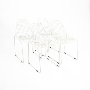 Set of 4 White Wire Chairs