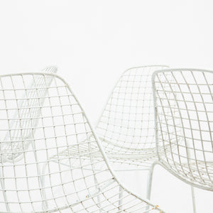Set of 4 White Wire Chairs