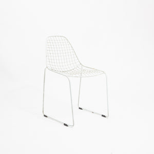 Set of 4 White Wire Chairs