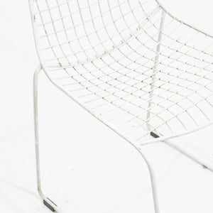 Set of 4 White Wire Chairs