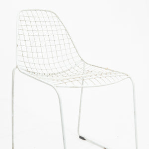 Set of 4 White Wire Chairs