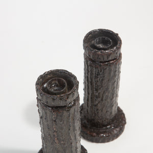 Brutalist Metal Candle Holders