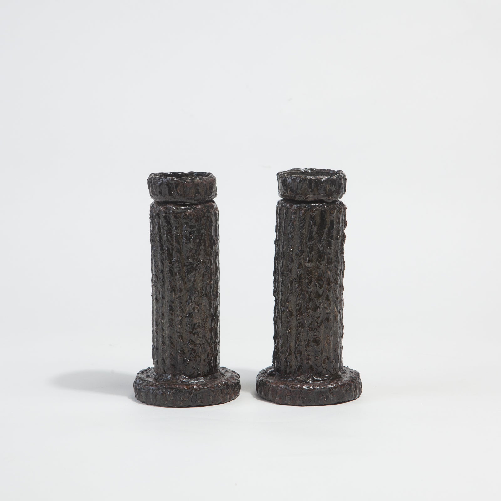 Brutalist Metal Candle Holders