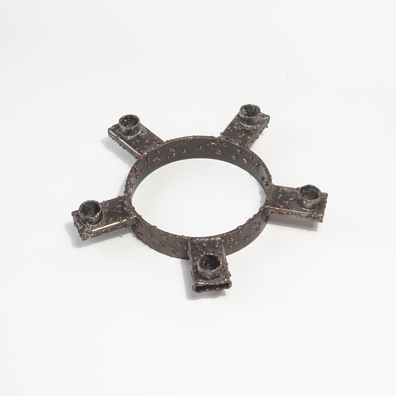 Brutalist Metal Candle Holder