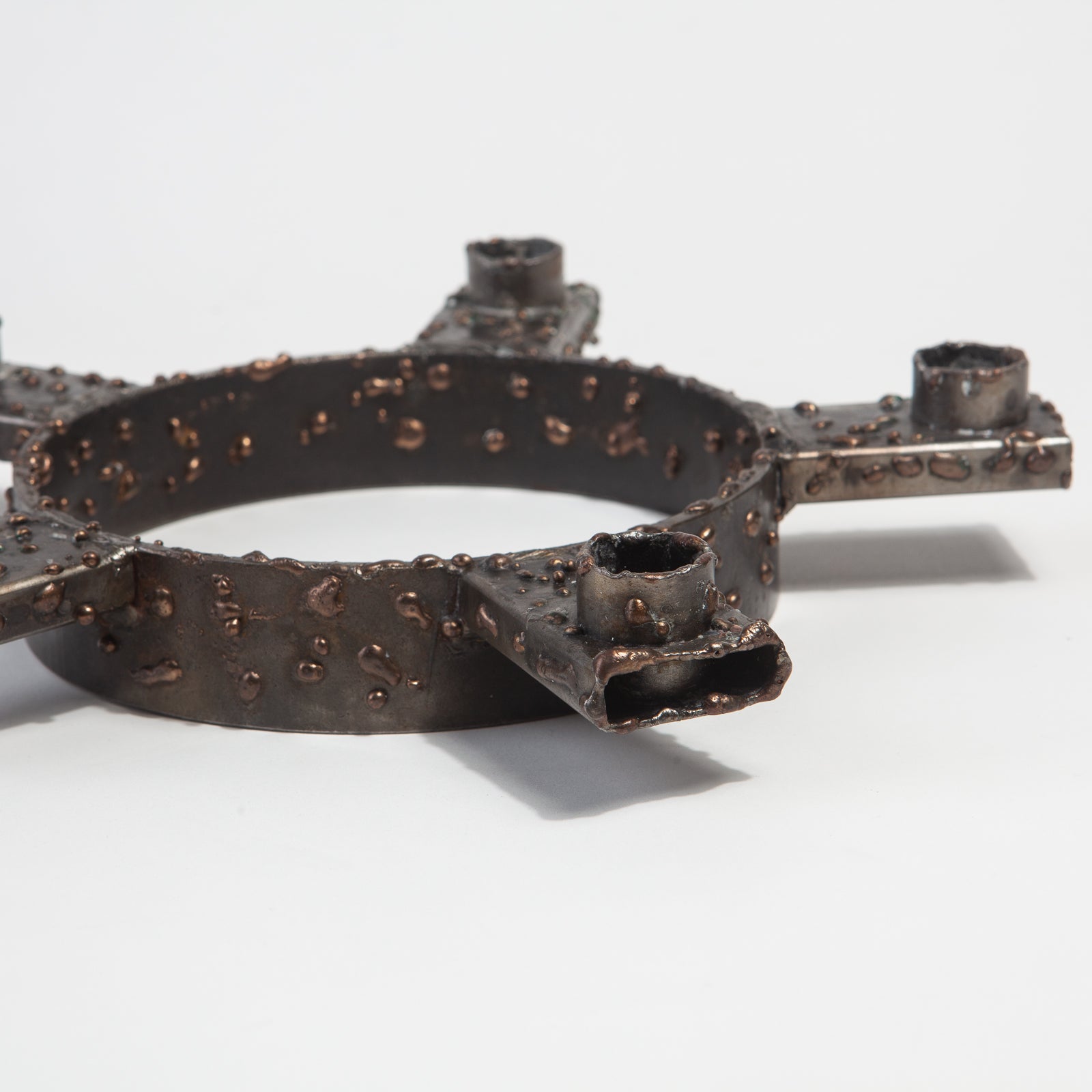 Brutalist Metal Candle Holder