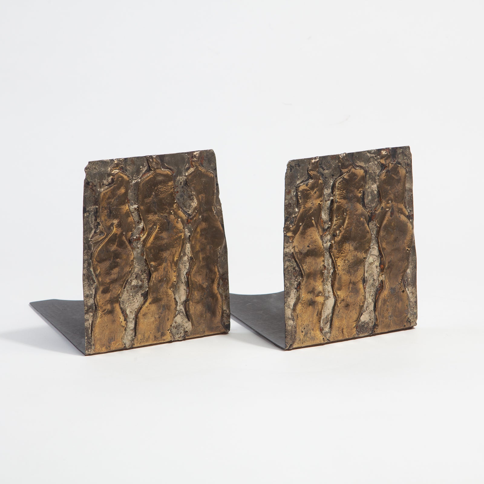 Brutalist Metal Bookends