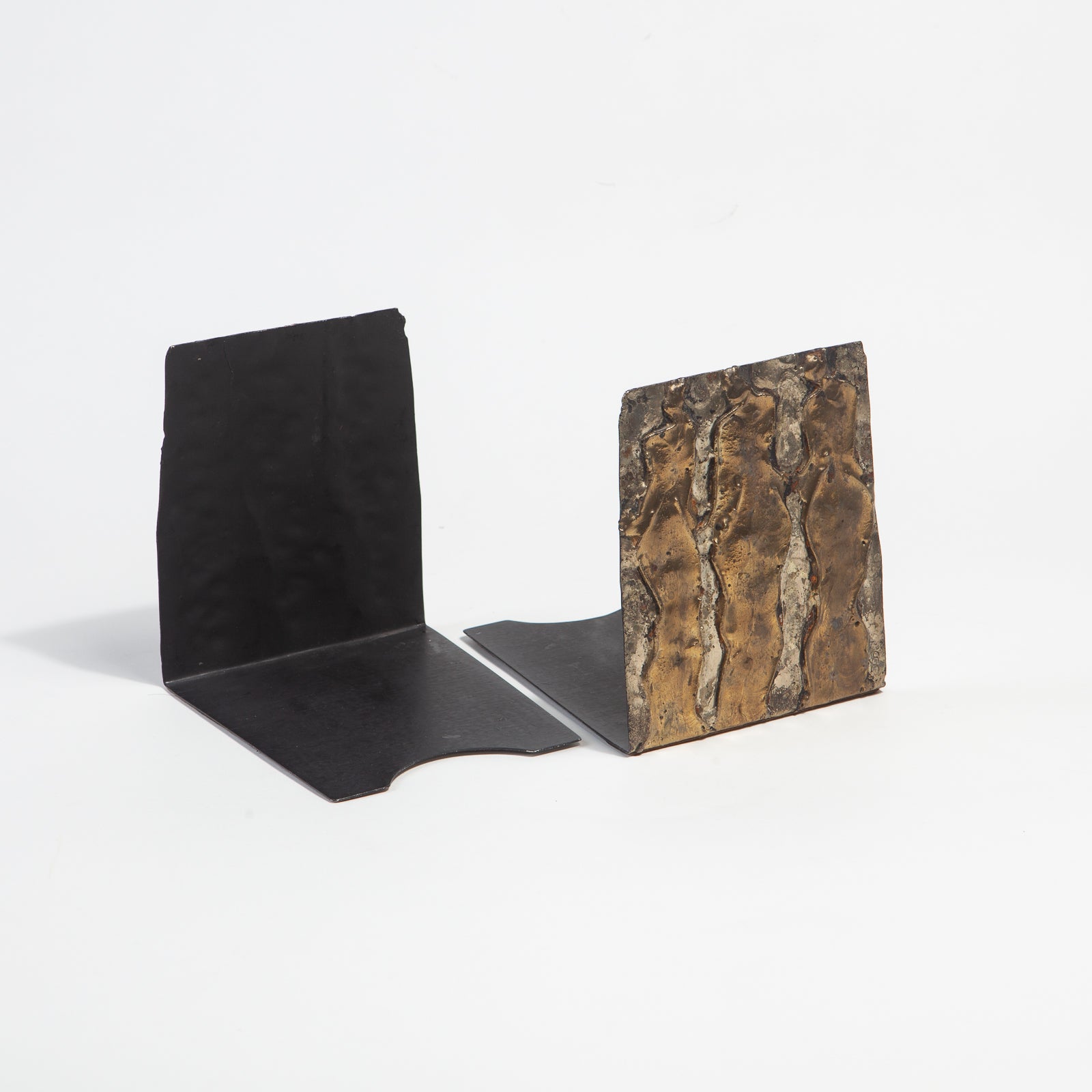 Brutalist Metal Bookends