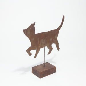 Tin Folk Art Cat Sculpture