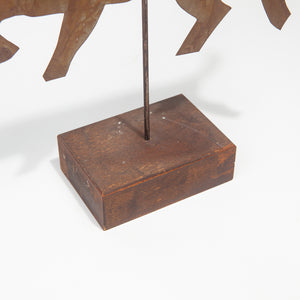 Tin Folk Art Cat Sculpture