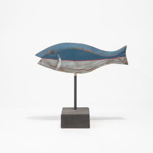 Wooden Folk Art Fish Sculpture