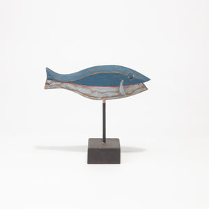Wooden Folk Art Fish Sculpture