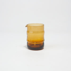 Vintage Ribbed Amber Cream and Sugar