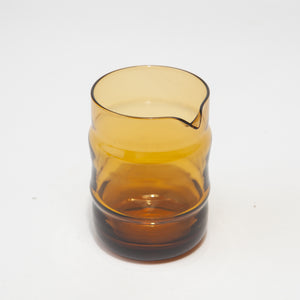 Vintage Ribbed Amber Cream and Sugar