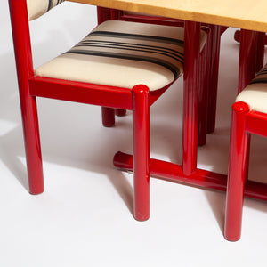 Red Shaker Dining Set by Hans J. Frydendal for Boltinge Stolefabrik
