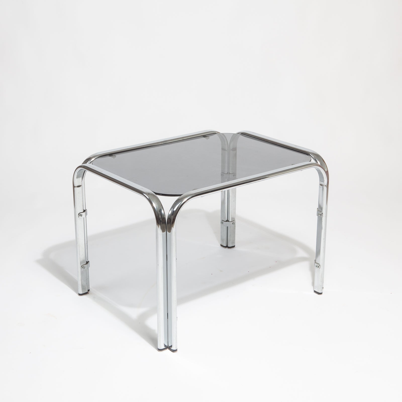 Vintage Chrome and Glass Side Table