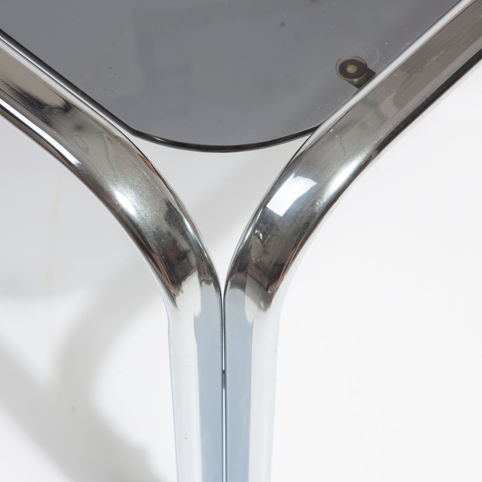 Vintage Chrome and Glass Side Table