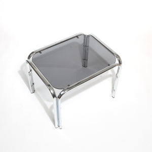 Vintage Chrome and Glass Side Table