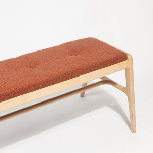 Upholstered Maple Entryway Bench with Side Table