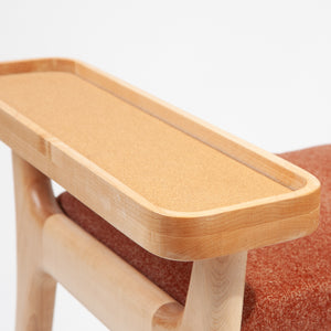 Upholstered Maple Entryway Bench with Side Table