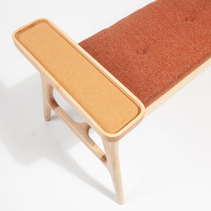 Upholstered Maple Entryway Bench with Side Table
