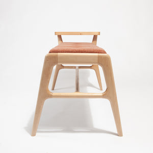 Upholstered Maple Entryway Bench with Side Table