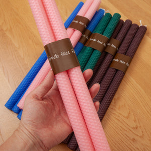 Hand-Rolled Beeswax Candlesticks