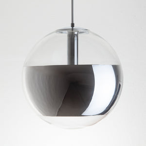 Post Modern Chrome and Glass Pendant Lamp