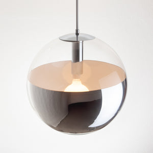 Post Modern Chrome and Glass Pendant Lamp