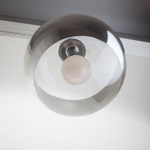 Post Modern Chrome and Glass Pendant Lamp