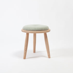Upholstered Red Oak Stool
