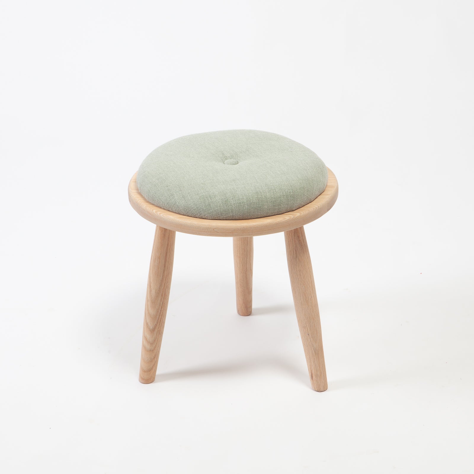 Upholstered Red Oak Stool