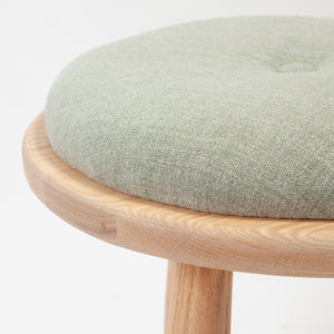 Upholstered Red Oak Stool